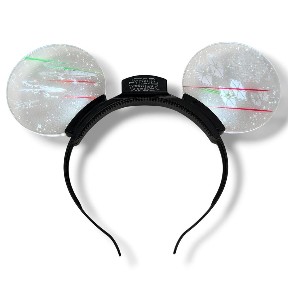 Disney Parks Star Wars Light Up Mickey Ears Headband Death Star TIE Fighter
